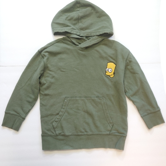 Bart Simpson Hoodie Green Olive Pullover Popsugar x Old Navy The Simpsons S 6 7 - Picture 2 of 9